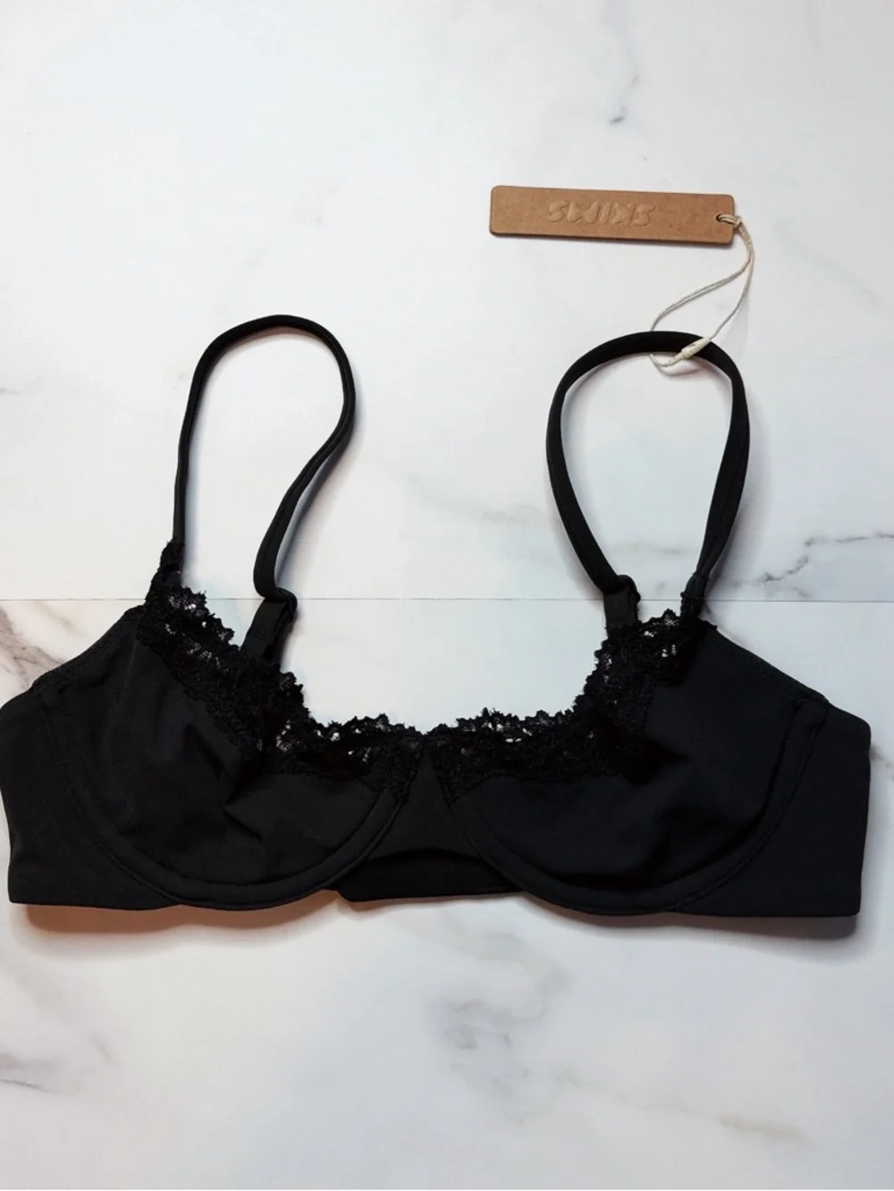 NWT Skims Fits Everybody Lace Unlined Scoop Bra - Picture 2 of 5